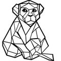 Geometric Origami Monkey Portrait Royalty Free Stock Photo