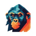 Geometric monkey mascot icon