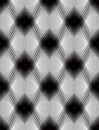 Geometric monochrome stripy overlay seamless pattern, black