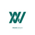 letter Aw or Wa initial simple unique monogram logo Royalty Free Stock Photo