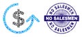 Textured No Salesmen Stamp and Geometric Chargeback Mosaic