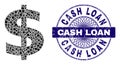 Grunge Cash Loan Stamp and Geometric Dollar Symbol Mosaic
