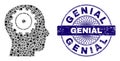 Textured Genial Badge and Geometric Intellect Mosaic