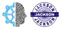 Distress Jackson Badge and Geometric Intellect Mosaic