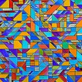 317 Geometric Mosaic: A modern and geometric background featuring a mosaic of geometric shapes in vibrant and harmonious colors