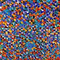 317 Geometric Mosaic: A modern and geometric background featuring a mosaic of geometric shapes in vibrant and harmonious colors