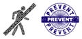 Grunge Prevent Badge and Geometric No Walking Man Mosaic