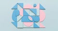 Geometric mosaic pattern in soft pink and blue tones Royalty Free Stock Photo