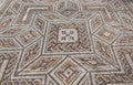 Geometric mosaic of the roman ruins of the ancient city of Conimbriga, Beiras region, Portugal