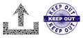 Rubber Keep Out Stamp Seal and Geometric Upload Mosaic