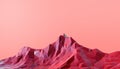 Geometric Mountain Landscape art Low poly with Colorful Red Background
