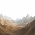 Geometric mountain landscape with triangular facets in various shades of brown and Royalty Free Stock Photo