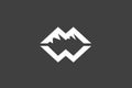 Geometric mountain and letter MW logo