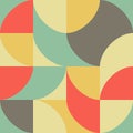 Geometric multicolored pattern of simple shapes. Minimalistic abstract background. Retro print for textiles and plastic. Backdrop