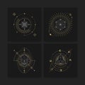 Geometric astrological symbols tarot card