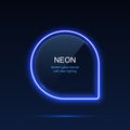 Geometric neon light with rounded edges. Glass banner Royalty Free Stock Photo