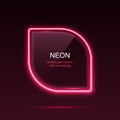 Geometric neon light with rounded edges. Glass banner Royalty Free Stock Photo
