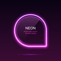 Geometric neon light with rounded edges. Glass banner Royalty Free Stock Photo