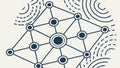 Geometric Network Nodes Interconnected System Vector Design, vector design Generative AI Royalty Free Stock Photo
