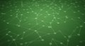 Geometric network pattern on a green background, featuring interconnected dots and Royalty Free Stock Photo