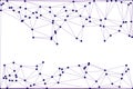 Geometric network of purple lines and blue dots on white, abstract data visualization Royalty Free Stock Photo