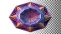Geometric octagon frame blue, modern border, abstract shape, decorative design element png transparent image Generative AI Royalty Free Stock Photo