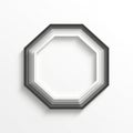 Geometric octagon frame with layered shadows creating depth and visual interest Royalty Free Stock Photo