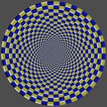 Geometric optical illusion. Color bricks circle pattern
