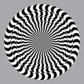 Geometric optical illusion concept. White and black psychedelic circle pattern