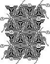 Geometric optical illusion vibration design.Triangles black and white colors seamless pattern.