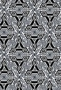 Geometric optical illusion vibration design.Triangles black and white colors seamless pattern.