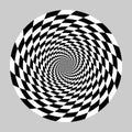 Geometric optical illusion. white and black circle pattern