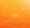 Geometric Orange Polygonal background molecule and communication. Connected lines with dots. Minimalism background. Concept of the Royalty Free Stock Photo