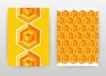 Geometric orange yellow hexagon cubes business design for annual report, brochure, flyer, poster. Geometric background vector