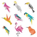 Geometric Origami Birds Icons Royalty Free Stock Photo