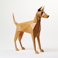Geometric Origami Dog: Modernist 3d Rendering In Maya
