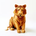 Geometric Origami Paper Tiger Inspired By Tetsuya Ishida\'s Precisionist Lines