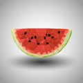 Geometric origami watermelon with grey background