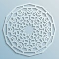 Geometric ornament arabic round pattern background - persian decorative