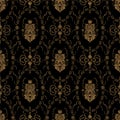 Geometric ornament gold seamless pattern. Golden baroque stylish Royalty Free Stock Photo