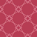 Geometric ornament. Red and pale pink seamless pattern