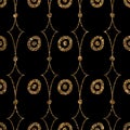 Geometric ornament seamless pattern. Modern stylish texture. Gold trendy glitter print on black Royalty Free Stock Photo