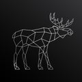 Geometric outline of elk. Side view.
