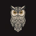 Geometric owl illustration with intricate triangular patterns creat Royalty Free Stock Photo