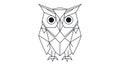 Geometric Owl - Modern Line Art Design Royalty Free Stock Photo