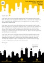 Geometric paint drips style letterhead template