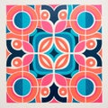 Geometric Painting Ornate Simplicity With Bold Color Blocks