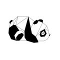 Geometric panda bear triangular lines vector tattoo. Contour for tattoo, logo, emblem and design element.