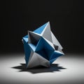 Geometric paper sculpture with a complex polyhedral structure. Composed of blue Royalty Free Stock Photo