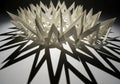 Geometric paper sculpture composed of interconnected Royalty Free Stock Photo